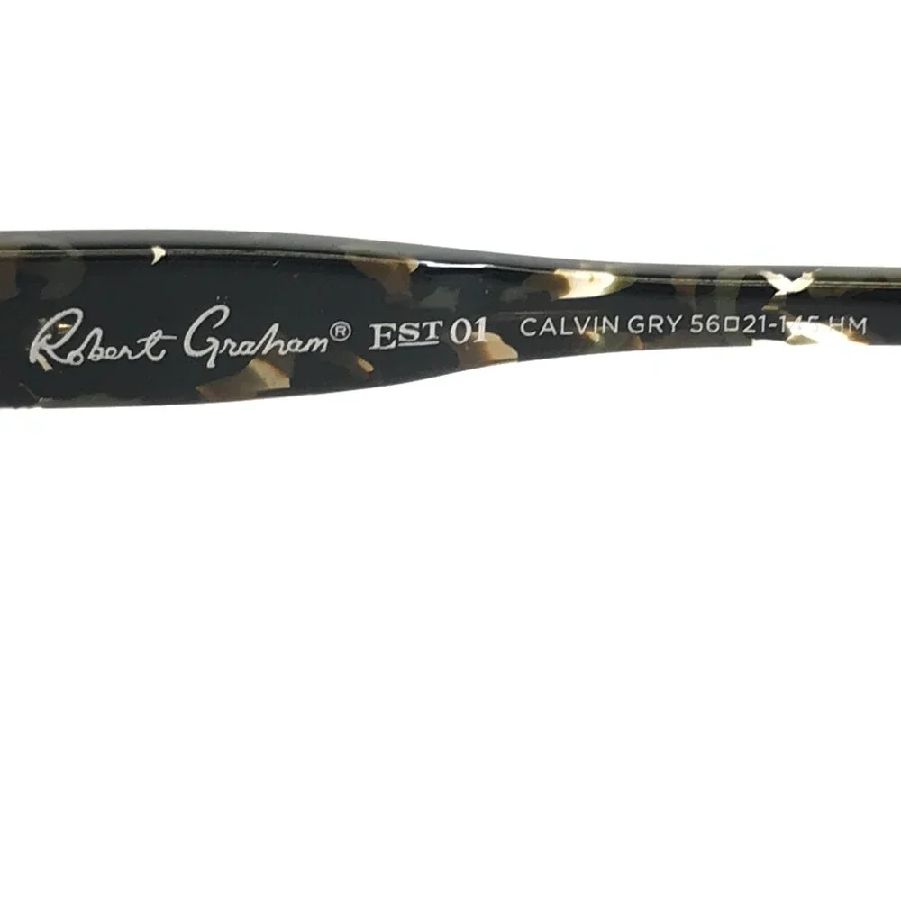 Robert Graham Sunglasses CALVIN GRY Gray Square Frames w/ Gray Polarized Lenses